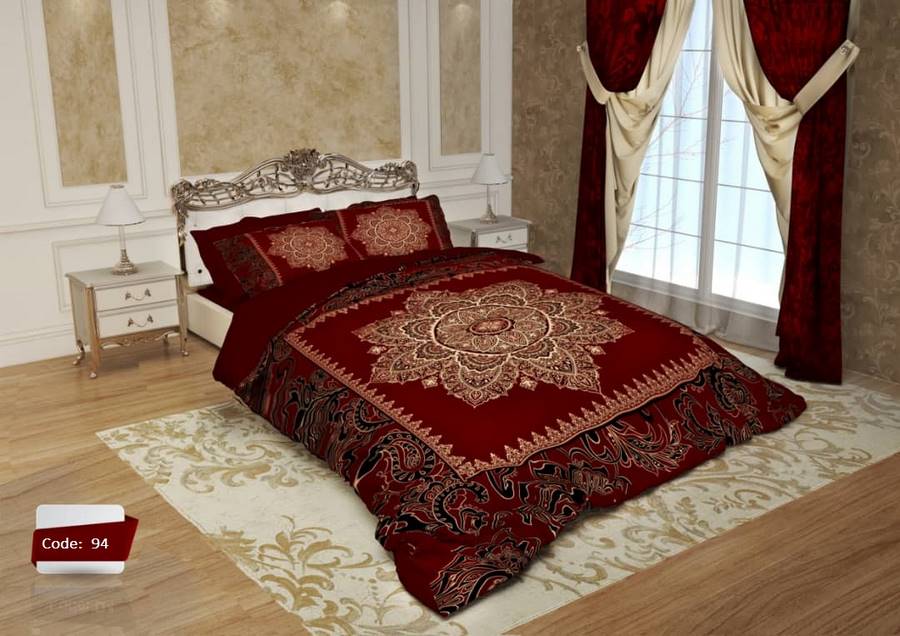 سرویس روتختی یک نفره سنتی فرش ایرانی قرمز | کالای خواب بدروم